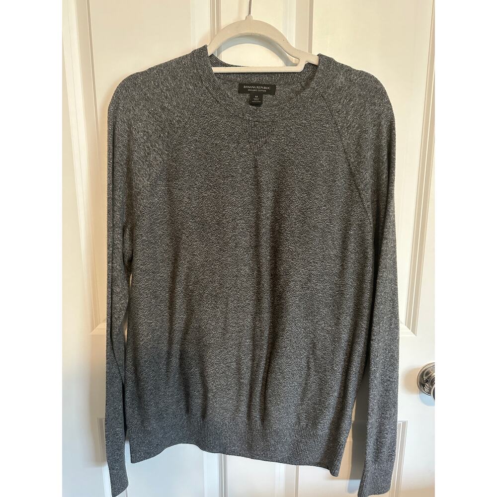 Banana Republic Men's L/S Marled Gray Sweater Medium